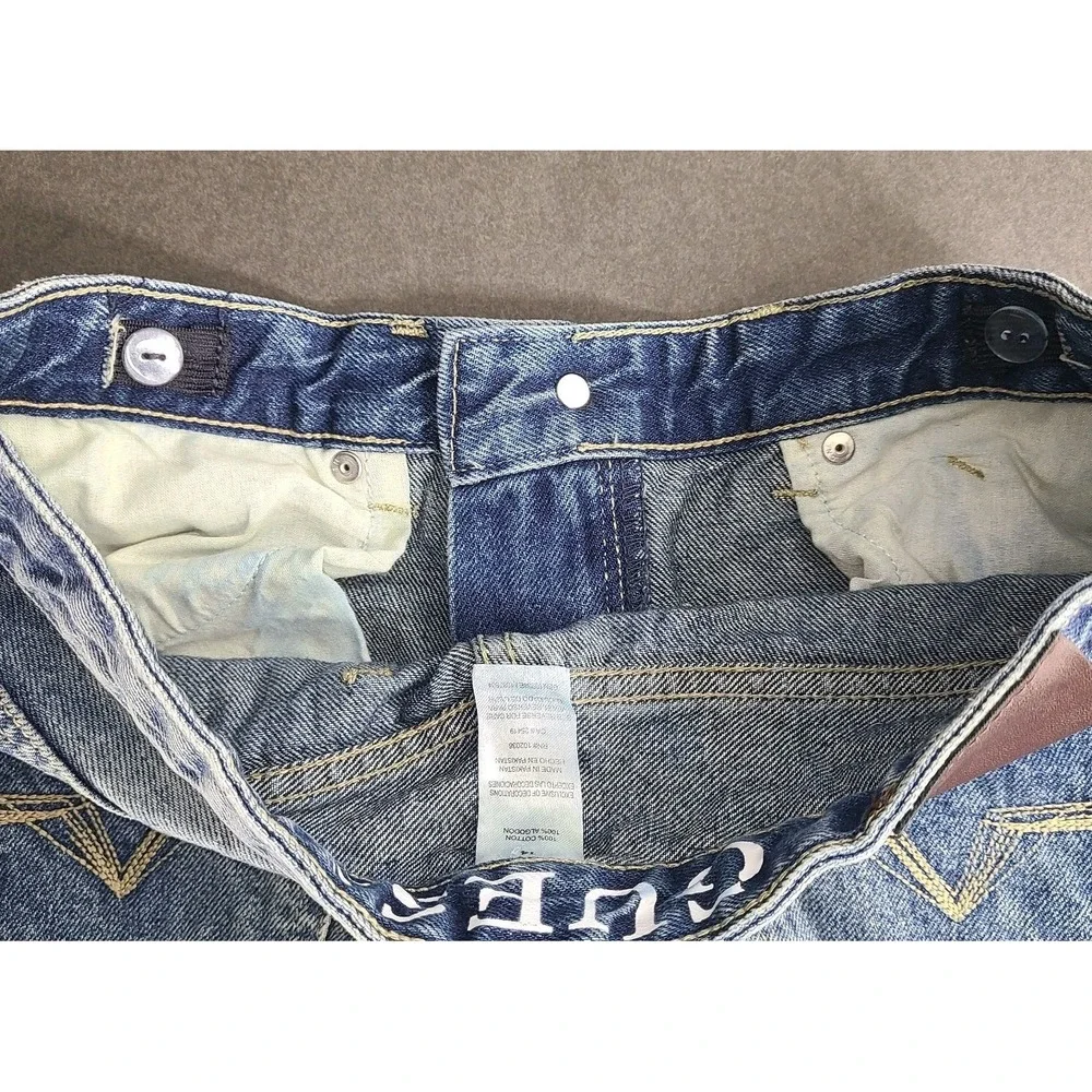 Guess Boys Distressed Straight Leg Jeans Size 14 Adjustable Waist 100% Cotton